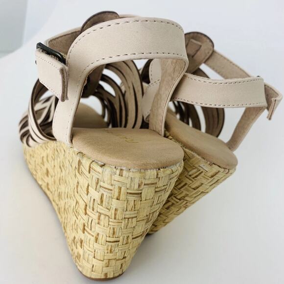 Rampage Women's Joann Espadrille Wedge Weave Vegan Sandals Ankle Strap Nude 9.5 - Picture 7 of 9